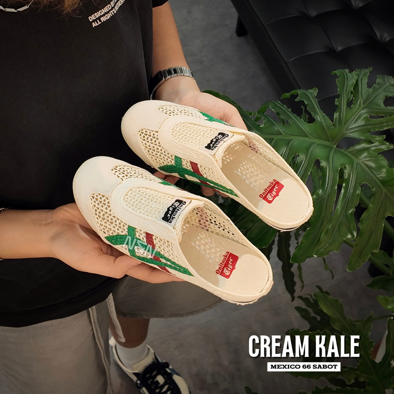 ONITSUKA MEXICO 66 SABOT CREAM KALE